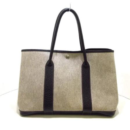 Hermès Vintage, Pre-owned Cotton Totes Grijs, Dames, Maat:ONE Size,leder