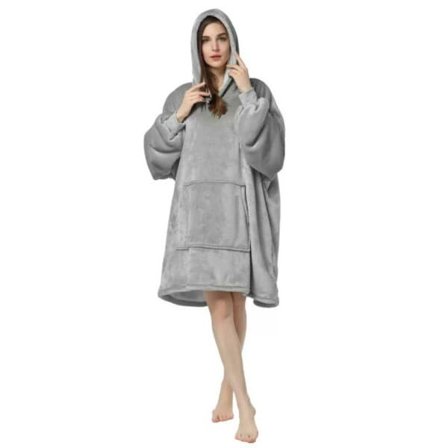 Hoodie Blanket – Oversized Hoodie Filt Snuggie Grey