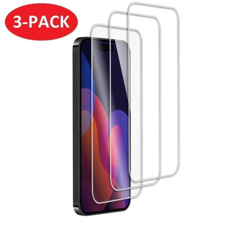3-Pack - iPhone 15 Skärmskydd i Härdat Glas