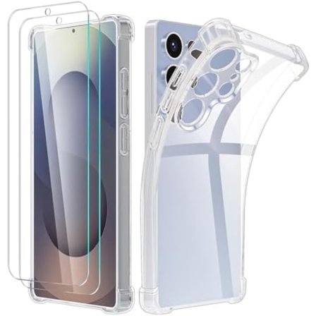 2st skärmskydd och silikonfodral för Samsung S25 plus