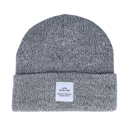 SQRTN - Grau cuff Mütze - Wood Patch Beanie Light Heather Cuff @ Hatstore