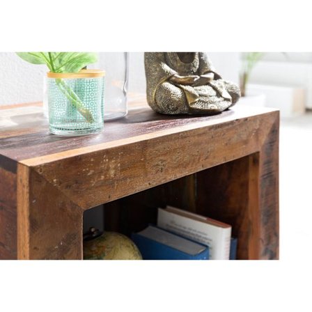 Rootz Sidobord Shabby-Chic Recycling Mango massivt träbord brun