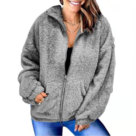 Mao Woolen Höst Och Vinter Lös Casual Cardigan Top Coat Wom