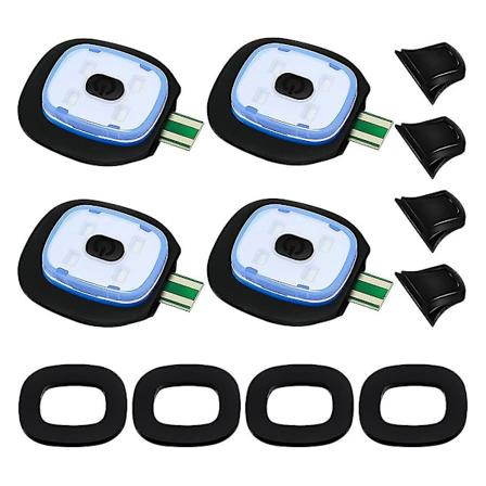 USB-ladattava valo LED-neulepipoon, 4 kpl, vahva, keskivahva ja heikko valotila LED-hattu