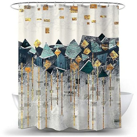 1 st duschdraperi Geometrisk enkel duschdraperi för upphängning (Beige 180 200 cm)