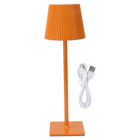 Bärbar Uppladdningsbar Sladdlös LED Bordslampa Metall Touch 3 Färgtemperaturer Orange Gul