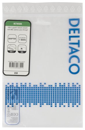 Deltaco USB-C Gigabit Network adaptor w/MAC address pass-through