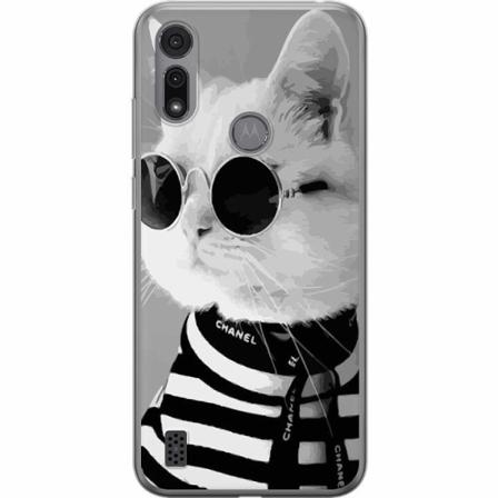 Motorola Moto E6i Mjukt Skal - Fancy Cat