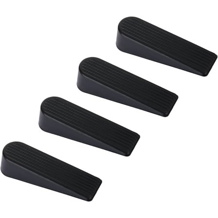 Dørstopper, 4-pak gummistop opgradering dørstopper, 100 % silikone, giftfri, lugtfri, sort