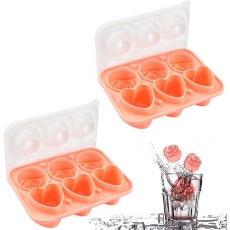 Silikoninen jääpalamuotti kannella - Jääpalamuotti - Kukka-muoto