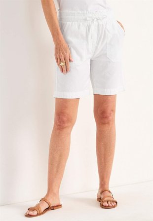 Cellbes of Sweden - Shorts i vasket bomull Jade i hvit for damer i størrelse 54