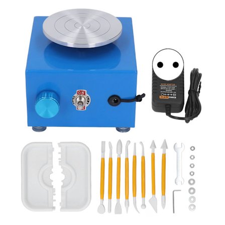 Mini keraaminen pyörä, sininen, pieni, koulun opetus, keraaminen pyöräkone taidekäsitöihin, valamiseen, lahjaksi, 100-240V EU-pistoke