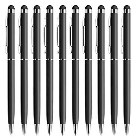 Styluspenna, 10-pack Universal Capacitive 2 i 1 Retractable Kulspetspennor och Styluspennor Pekskärmspenna