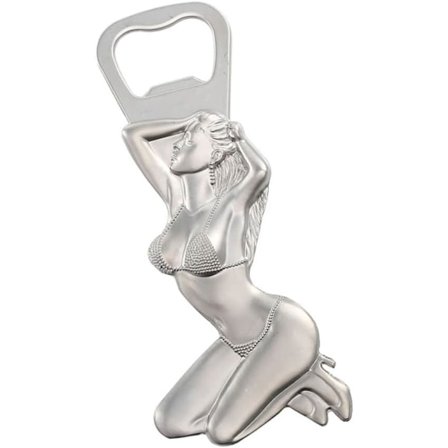 Flot kvinde nøglering flaskeåbner i metal til vin og øl