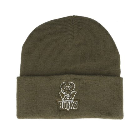 Mitchell & Ness - NBA Vert cuff Bonnet - Milwaukee Bucks Fashion Basic Knit Hwc Olive Cuff @ Hatstore