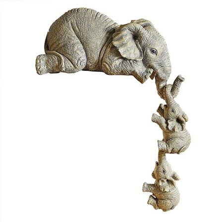 Elefant Sitter Figurer - Sæt med 3 til Hjemme Skrivebord
