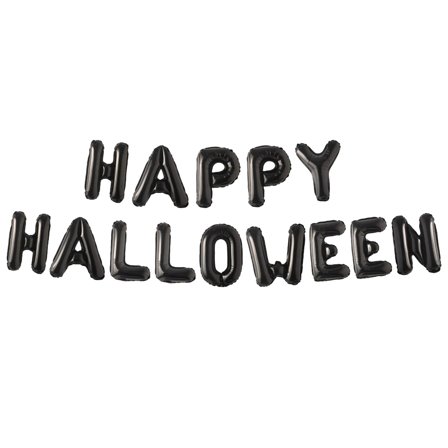 Svart Ballonggirlang Happy Halloween