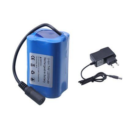 7,4V 12000mAh batteri med USB-oplader til T188 T888 2011-5 V007 C18 H18 Fjernbetjening RC Fishing Bait Boat Reservebatteridele