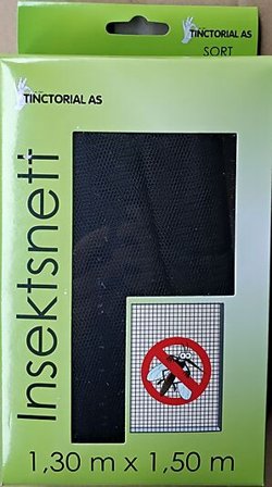 INSEKTNETT 130X150CM SORT MED BORRELÅS