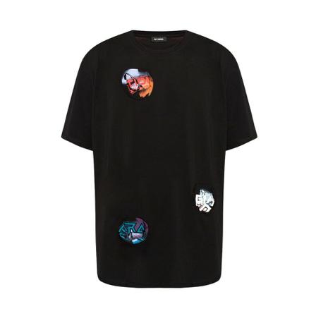 Raf Simons T-shirt with pockets , Zwart , Heren , Maat: S