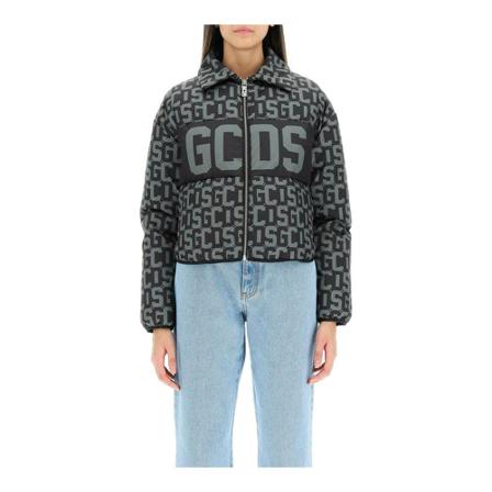 Gcds, Down Jackets Grijs, Dames, Maat:M,stof
