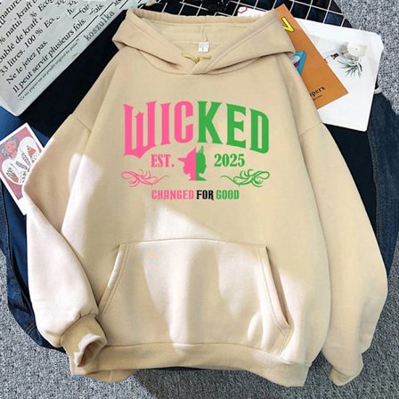 2025 Film Wicked for Good Hettegenser Ny Mote Dame/Herre Harajuku Bokstavtrykk Hettegensere Unisex Høst Vinter Pulloverer Sweatshirts