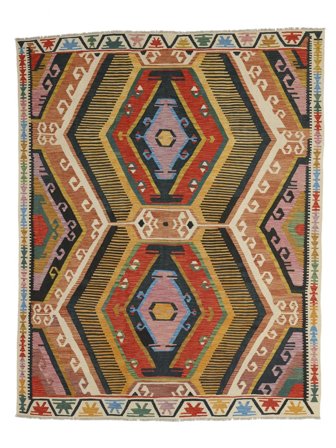 Oriental Kilim Afghan Old Style Rug 249X296 Brown/Black Wool, Afghanistan