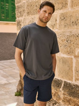Grey Green Casual Fit T-Shirt Cotton