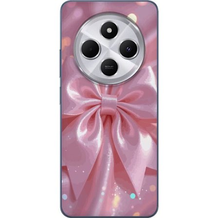 Kompatibelt Mobildeksel til Xiaomi Redmi 14C Rosa satengbånd - Elegante glitterbånd med lyseffekter