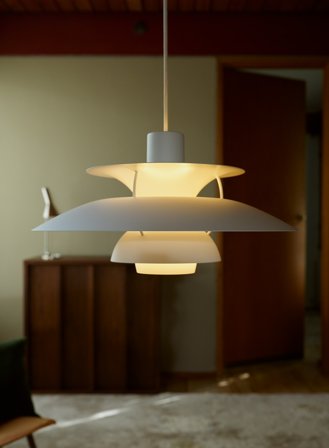 PH 5 taklampe Ø50 - monochrome hvit