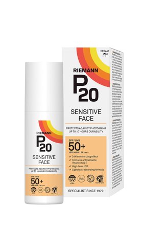 P20 Riemann Solcreme Sensitive Face SPF 50+ 50 g, Skincare, Solcreme, Solcreme Til Ansigtet