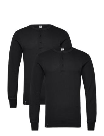 Dovre Granddad - 2-Pack Underwear Night & Loungewear Pyjama Tops Svart Dovre