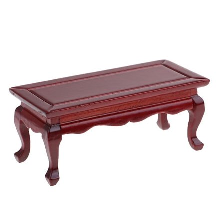 2x 1/12 Rød Træ Miniature Dukkehus Sofabord Model