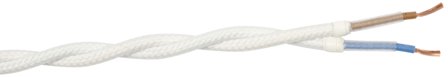 Gelia 4070910171 Textilkabel SKK, 2X0.75 tvinnad, 25 m Vit, Anslutningsdon & kablar