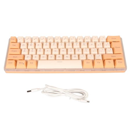 60% kablet gaming tastatur RGB mini tastatur imiteret mekanisk teknik kompakt 61 taster tastatur til gamer maskinskriver orange gul