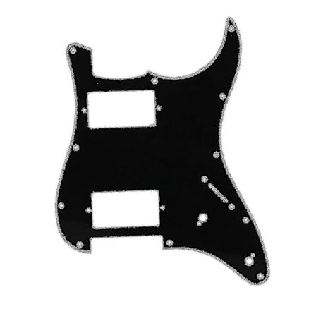 6 x Svart 3-lags 11-hulls ABS Gitarplekterbrett Ripeplate For HH 2 Humbucker