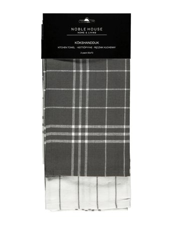 Noble House Kitchen Towel Hanna Classic 2-P - Grey - 50X70CM