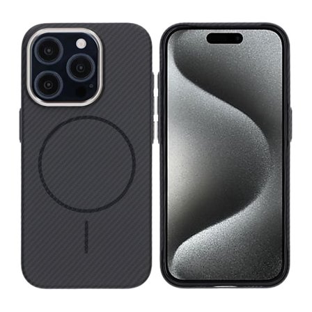 iPhone 15 Pro Mobilskal Carbonmönstrad - Svart