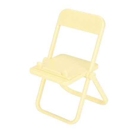 Liten stol mobiltelefonhållare söt hopfällbar stol form multivinkel skrivbord mobiltelefon stativ för kontor gul