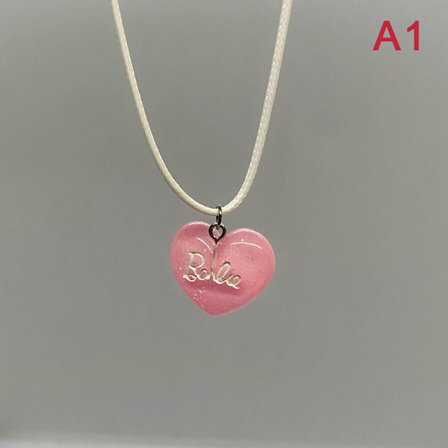 Barbie Heart Letter Halskæde Piger Søde Pendant Halskæder Pers