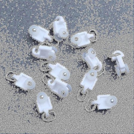 Gardin Glider Krok Skinne Slide Gardin Stille Hjul Rulle Krok Kule Talje 50 stk