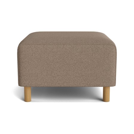 Seam Pouf Hocker in Dunkelbeige, geripptes Design, moderner Stil mit Nozag-Federung und stabilen Holzfüßen, bequeme Sitzgelegenheit, 45cm.