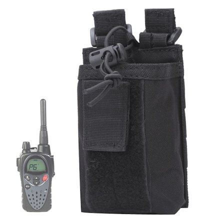 Nylon Bärbar Utomhus Sport Taktik Multifunktionell Walkie Talkie Hängande Väska Militärfläkt Tillbehörspåse Svart