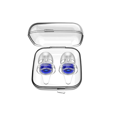 Huippuluokan melua vaimentavat korvatulpat - puolipallon muotoiset, läpinäkyvät, yksikerroksiset - standardimalli Blue