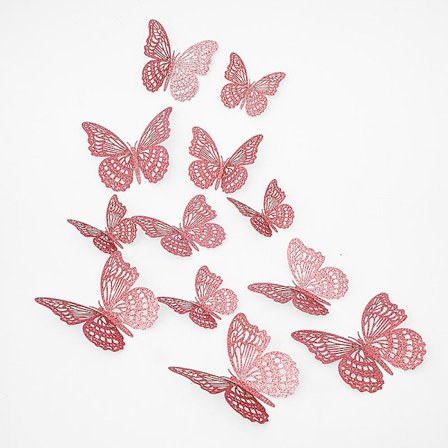 3d Fjärilsväggdekor 48 st 3 storlekar-vita fjärilsfödelsedagsdekorationer&fjärilsfestdekorationer&fjärilskakdekorationer-avtagbara