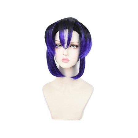 Anime Demon Slayer Lang Parykk for Kvinner, Gradient Blå Falskt Hår Cosplay Festrekvisitter - Gradient Blå