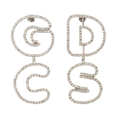 Gcds Earrings with logo Grå, Dame Øreringe, Størrelse: ONE Size