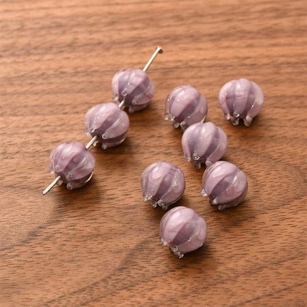 10 stk. Blomsterknopperler Bell Orchid Beads LILLA 10 STK 10 STK