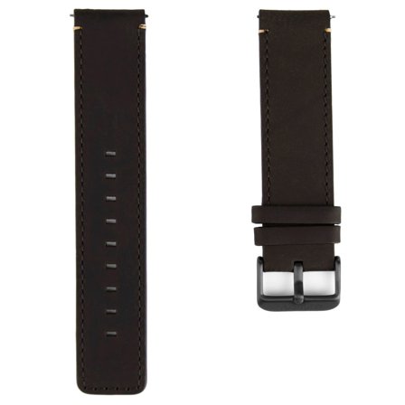 Black & Gunmetal Grey Watch Strap with Cream Stitches for Men - Watch straps