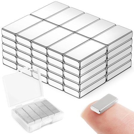 Sterke Neodym Magneter Bar, Magnetisk Bar for Kjøleskap, Sjeldne Jordarts Magneter, Små Sterke Magneter (50 Pakning 10 x 5 x 2 mm)